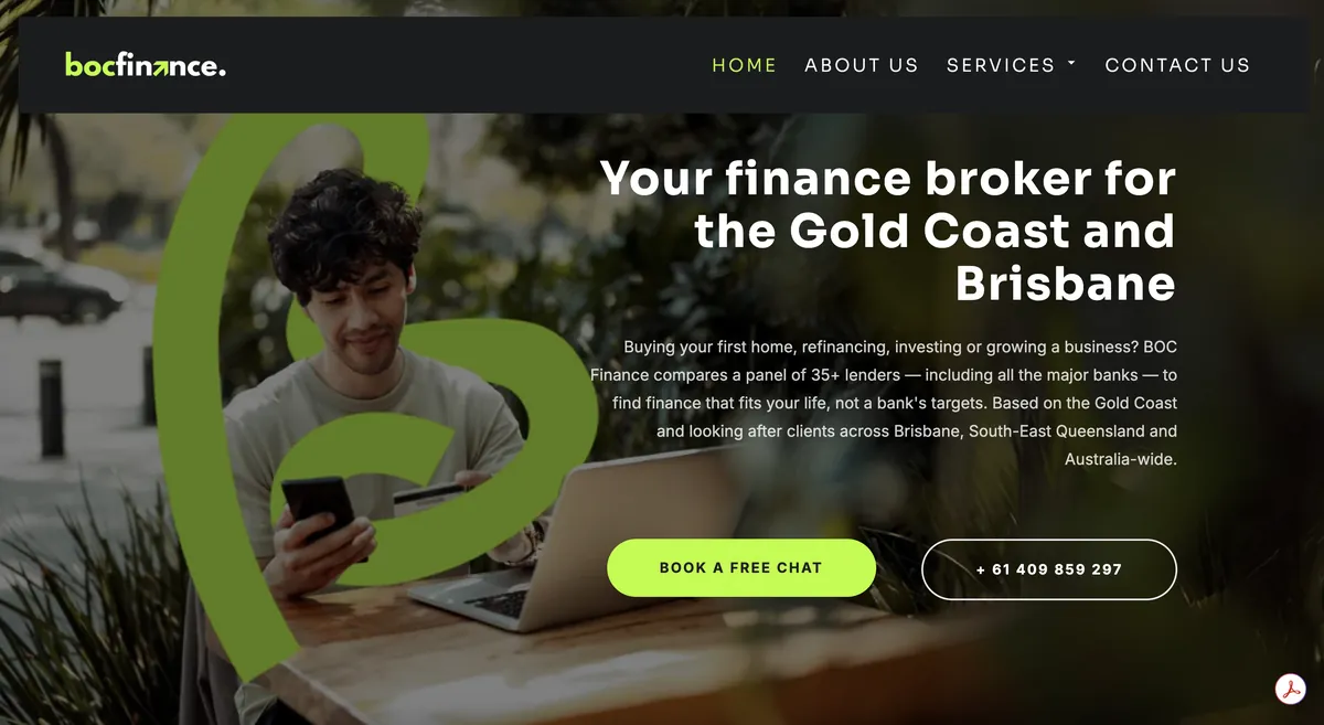 Finance website designed by Rent-a-Website